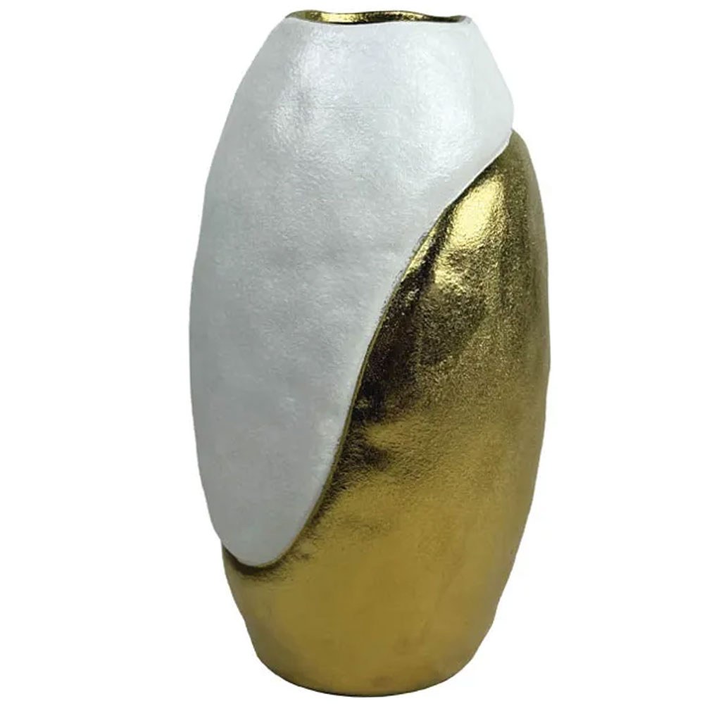 Βάζο 15-50157 36,8cm White-Gold Marhome