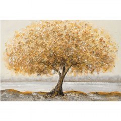Πίνακας Καμβάς Δέντρο 16-30178 90x60cm Multi-Gold Marhome