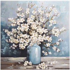 Canvas Painting Vase 16-30182 80x80cm Multi Marhome