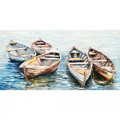 Πίνακας Καμβάς Καραβάκια 16-30167 120x60cm Multi Marhome