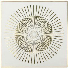 Canvas Painting Circles 16-30141 70x3x70cm White-Gold Marhome