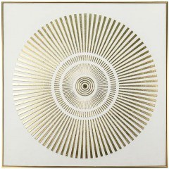 Canvas Painting Circles 16-30142 70x3x70cm White-Gold Marhome