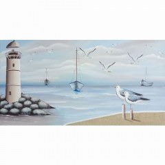 Πίνακας Καμβάς Φάρος 16-23585 120x63cm Multi Marhome