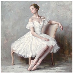 Canvas Painting Ballerina 16-30181 80x80cm Multi Marhome
