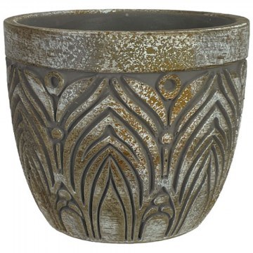 Κασπώ Ανάγλυφα Φυτά 06-20010 Φ14,5x14cm Antique Brown Marhome