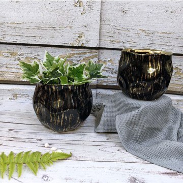 Κασπώ Πουγκί 06-20041 Φ12,5x11cm Black-Gold Marhome