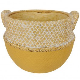 Plant Pot Basket 06-20301 16x15,5x13cm Yellow-Beige Marhome YELLOW-BEIGE