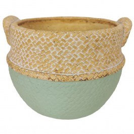 Plant Pot Basket 06-20300 16x15,5x13cm Green-Beige Marhome GREEN-BEIGE