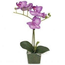 Artificial Plant In Pot Orchid 04-94378-2 30cm Purple-White Marhome PURPLE