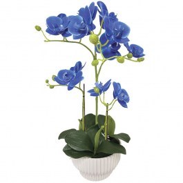Artificial Plant In Pot Orchid 04-94379-6 45cm Blue Marhome BLUE