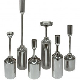 Candlesticks (Set 6Pcs) 15-26501 SET6 D5x25/6x26/6x29/6x41/7x22/7x28cm Silver Marhome SILVER