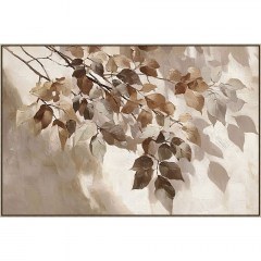 Πίνακας Καμβάς Φύλλα 16-26442 122,5x3,5x82,5cm Multi-Beige Marhome