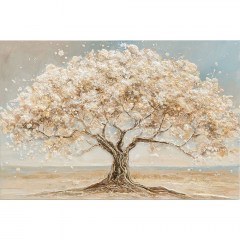 Πίνακας Καμβάς Δέντρο 16-26430 120x2x80cm Ecru-Gold Marhome