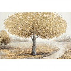 Canvas Painting Path With Tree 16-26383 120x3x80cm Beige-Gold Marhome