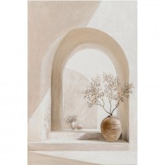 Πίνακας Καμβάς Πιθάρι Με Φυτό 16-26424 80x2x120cm Multi-Beige Marhome