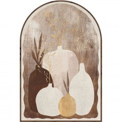 Πίνακας Καμβάς Βάζο Με Κλαδιά 16-26370 82,6x4,3x122,6cm Ecru-Brown Marhome