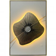 Πίνακας Καμβάς Με Φως Led 3D 16-26426 60x2x90cm Ecru-Gold Marhome