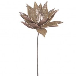 Artificial Flower Water Lily With Glitter 00-6143-3 78cm Gold Marhome GOLD