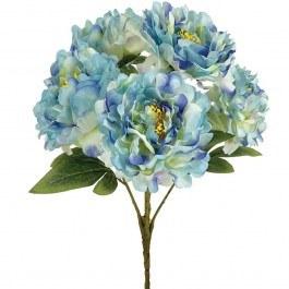 Τεχνητό Μπουκέτο Παιώνια 00-00001-1 48cm Blue Marhome BLUE