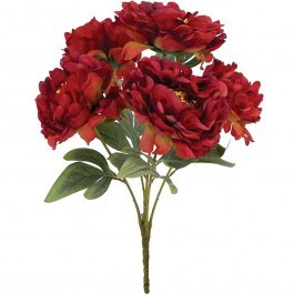 Τεχνητό Μπουκέτο Παιώνια 00-00001-3 48cm Red Marhome RED