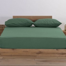 Bed Sheet Fitted Jersey Green Nef-Nef Homeware GREEN