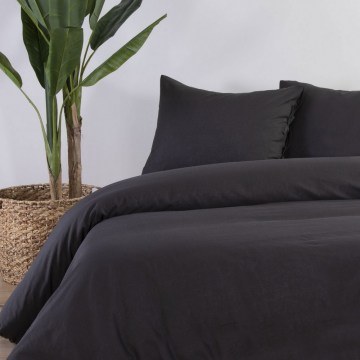 Bed Sheet Cotton-Linen Anthracite Nef-Nef