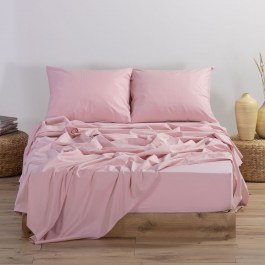 Bed Sheet Basic Fitted Pink Nef-Nef Homeware PINK