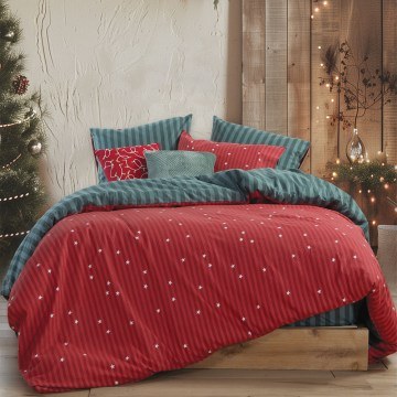 Flannel Bed Sheets Straight To Christmas (Set 3pcs) Red-Green Nef-Nef Homeware