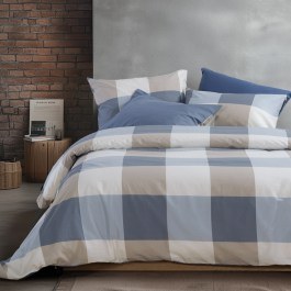 Μαξιλαροθήκη Casual Check Denim Nef-Nef Homeware DENIM