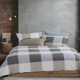 Bed Sheets Casual Check (Set 3pcs) Grey Nef-Nef Homeware GREY