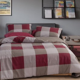Bed Sheets Casual Check (Set 4pcs) Bordo Nef-Nef Homeware BORDO
