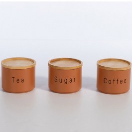 Δοχεία Αποθήκευσης Coffee-Tea-Sugar (Σετ 3τμχ) 12x12x8,8 Terra Nef-Nef Homeware TERRA