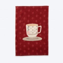 Ποτηρόπανο Βελουτέ Cup Of Tea Bordo Nef-Nef Homeware BORDO