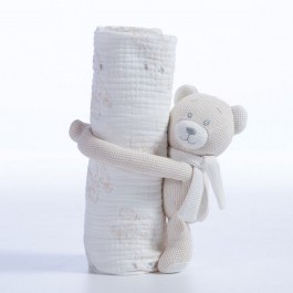 Κουβέρτα Βρεφική Teddy Με Αρκουδάκι Beige Nef-Nef Homeware BEIGE