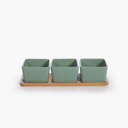 Μπωλ Κεραμικά Sage Με Δίσκο 27,8x9,5x6,6 Green Nef-Nef Homeware GREEN