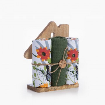 Kitchen Towel House With Wooden House Multi Nef-Nef Homeware