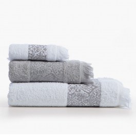 Πετσέτες Jetrix (Σετ 3τμχ) White-Grey Nef-Nef Homeware WHITE-GREY