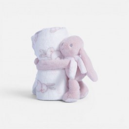 Κουβέρτα Βρεφική Bunny Boo Με Λούτρινο Ecru-Pink Nef-Nef Homeware ECRU-PINK