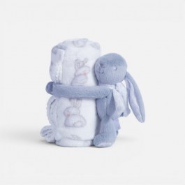 Κουβέρτα Βρεφική Bunny Boo Με Λούτρινο Ecru-Grey Nef-Nef Homeware ECRU-GREY