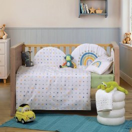 Πάντα Κούνιας Baby Dots 60+67+60X40 Ecru-Green Nef-Nef Homeware GREEN-ECRU