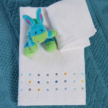 Πετσέτες Βρεφικές Dots (Σετ 2τμχ) Ecru-Blue Nef-Nef Homeware