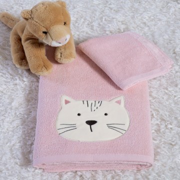 Πετσέτες Βρεφικές Cats Are Perfect (Σετ 2τμχ) Lotus Pink Nef-Nef Homeware