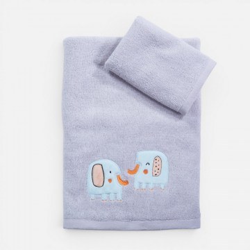 Πετσέτες Βρεφικές Elephants 26 (Σετ 2τμχ) Grey Nef-Nef Homeware
