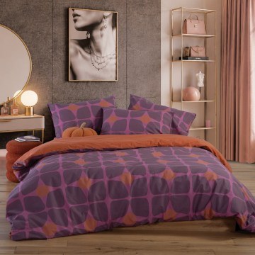 Παπλωματοθήκη Casual Coreo (Σετ 2τμχ) Mauve Nef-Nef Homeware
