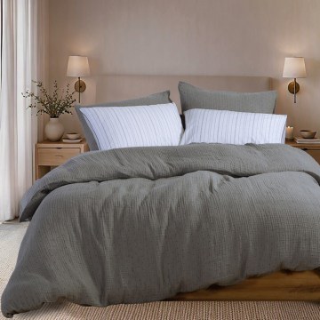 Παπλωματοθήκη Dots (Σετ 2τμχ) Light Grey Nef-Nef Homeware