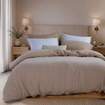 Παπλωματοθήκη Dots (Σετ 2τμχ) Mocca Nef-Nef Homeware