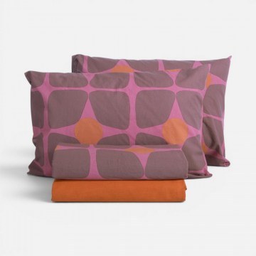 Σεντόνια Casual Coreo Με Λάστιχο (Σετ 3τμχ) Mauve Nef-Nef Homeware