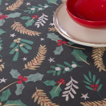 Τραπεζομάντηλο Χριστουγεννιάτικο Spiritus Grey Nef-Nef Homeware