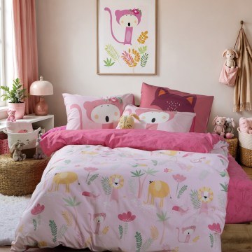 Σεντόνια Παιδικά Wild & Sweet (Σετ 3τμχ) Pink Nef-Nef Homeware