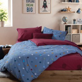 Παπλωματοθήκη Παιδική Dots (Σετ 2τμχ) Blue Nef-Nef Homeware BLUE